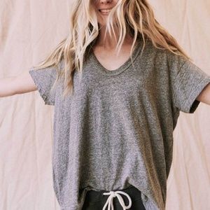 The Great U-Neck Heathered Grey Tee 0